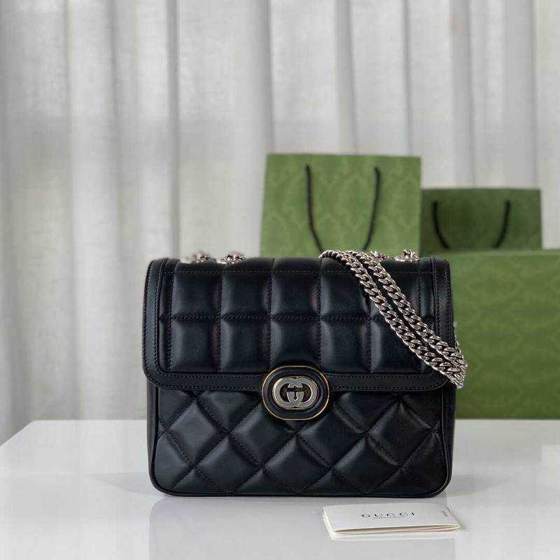 G*u*i deco small shoulder bag black