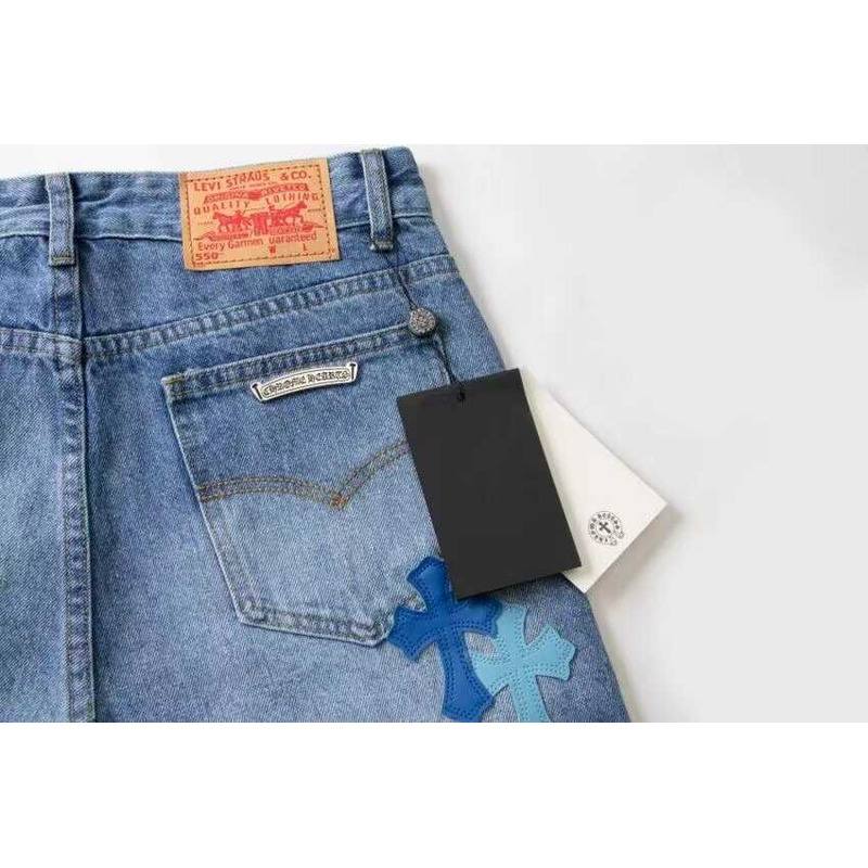 Ch*0me heart cross jeans blue